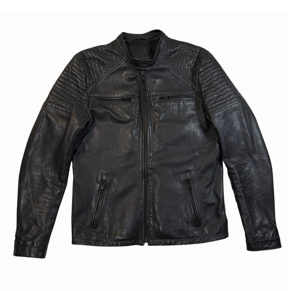 Superdry Black Leather Bomber Jacket